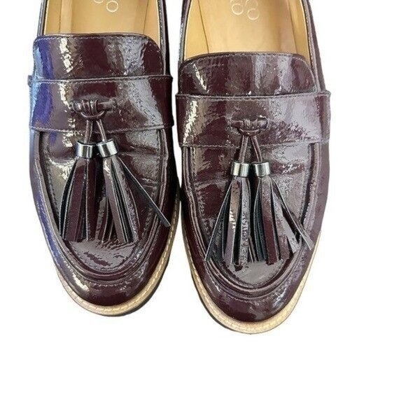 FRANCO Sarto Carney Burgundy Tassel Loafers Size 7 - Picture 6 of 11